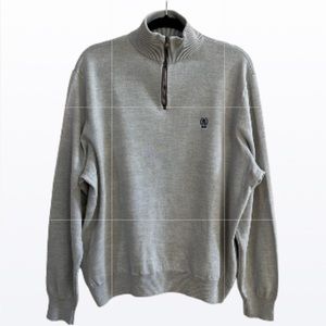 Polo Golf Ralph Lauren Merino Wool Beige Mock collard 1/4 Zip PullOver Men XL